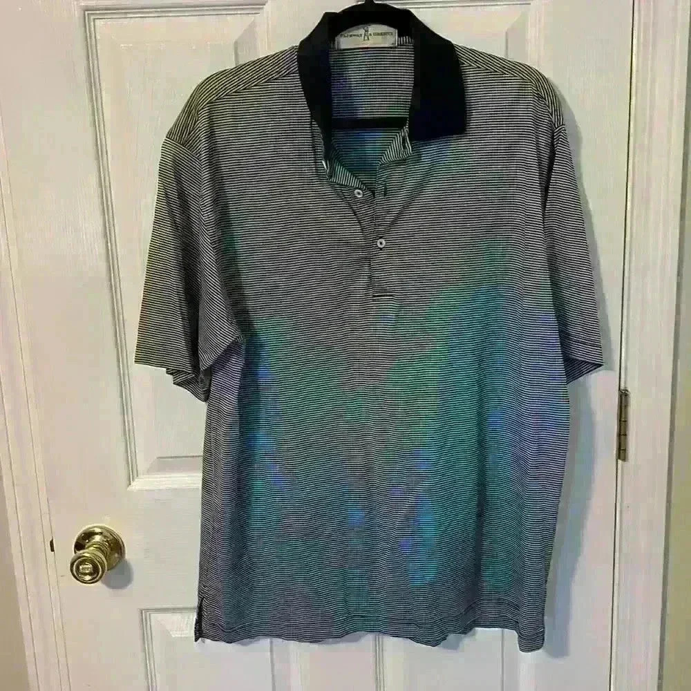 Men’s polo blue stripes size large